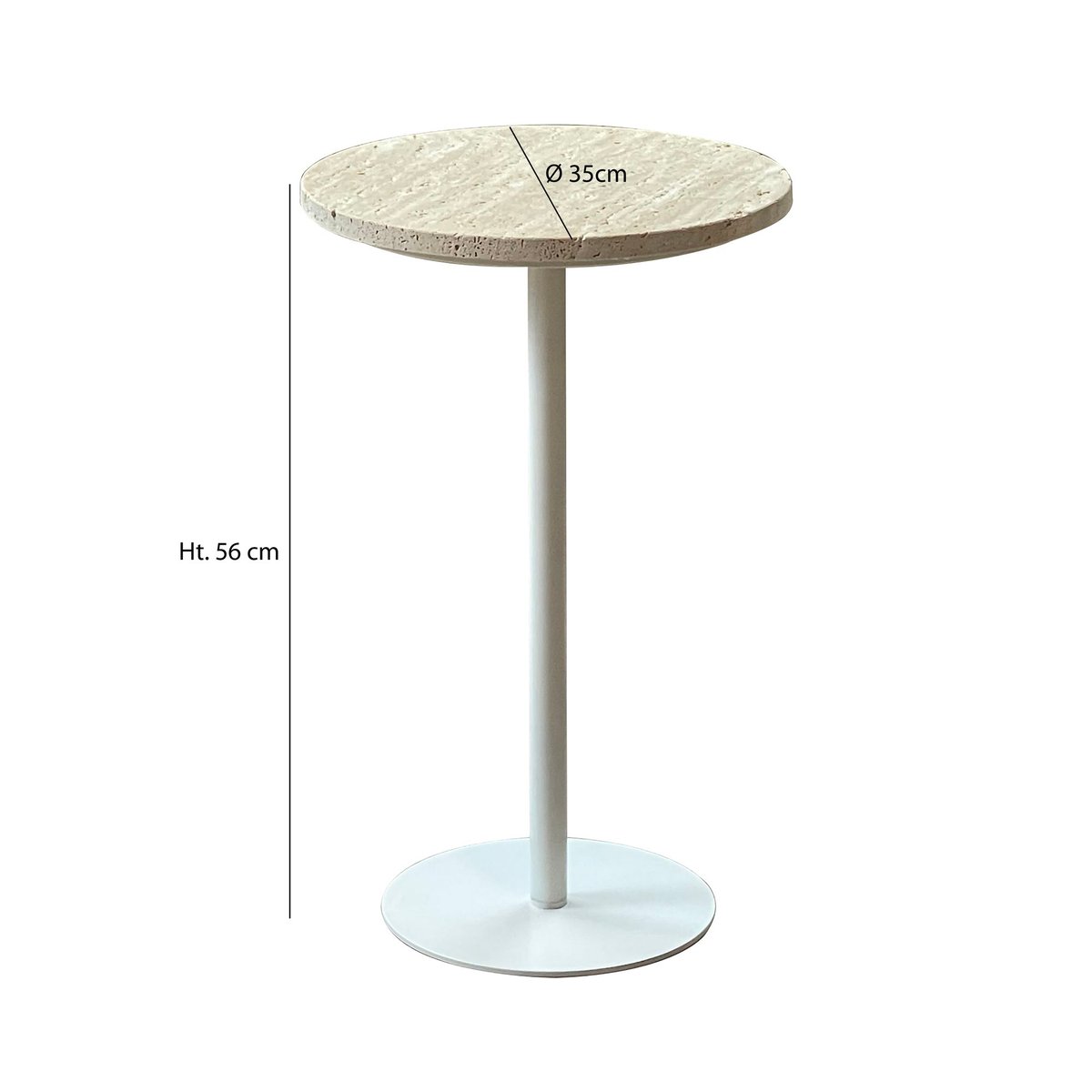 Meuble d'appoint en métal, TRAVI beige-blanc, NOW'S HOME