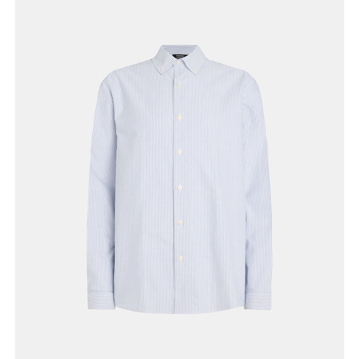 Chemise droite sixfordray rayée en coton blanc et bleu, GALERIES LAFAYETTE