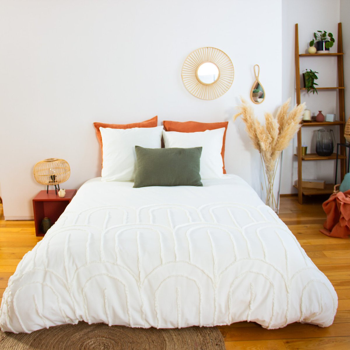 Parure housse de couette coton, Far blanc, C DESIGN HOME TEXTILE