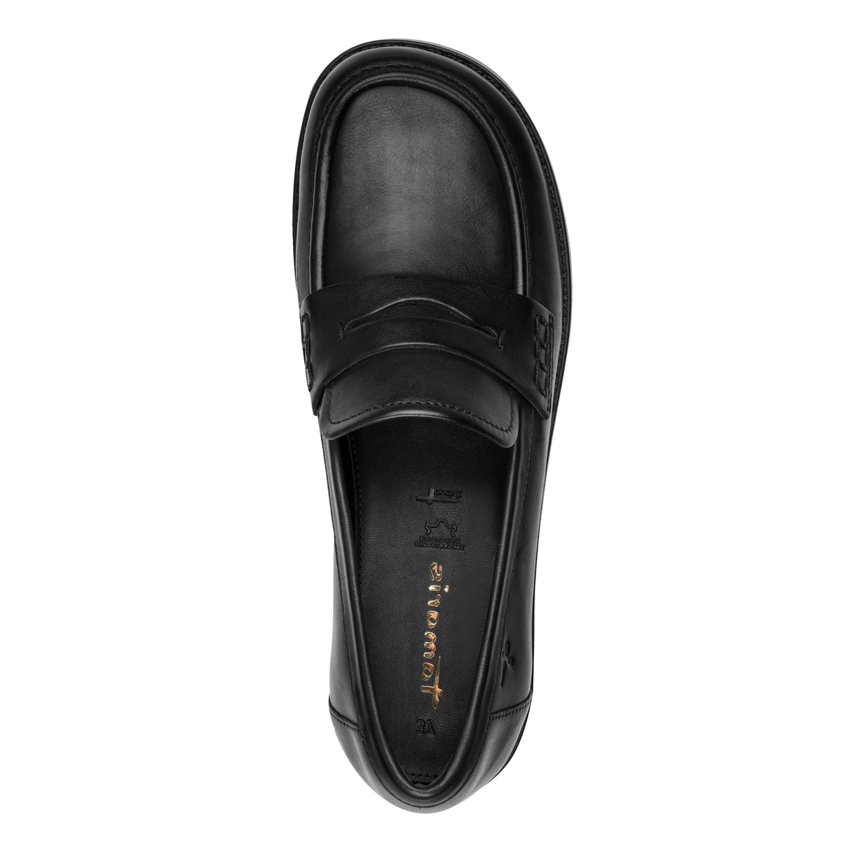 Slipper en cuir noir cuir, TAMARIS