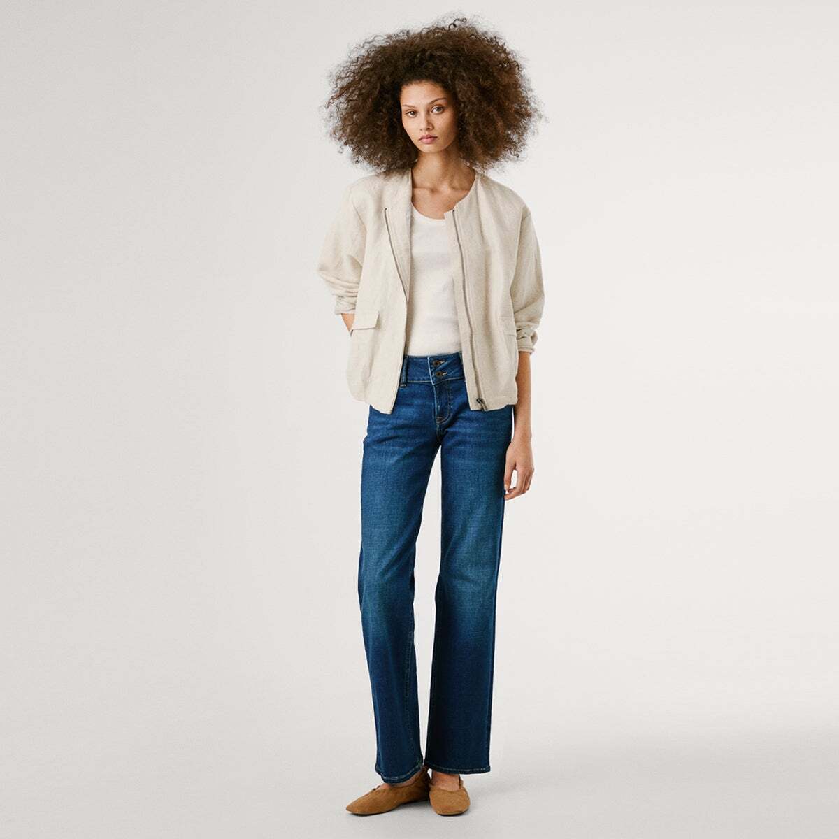 Jean Coupe Regular, Taille Basse - Venus faded pepe blue powerflex, PEPE JEANS