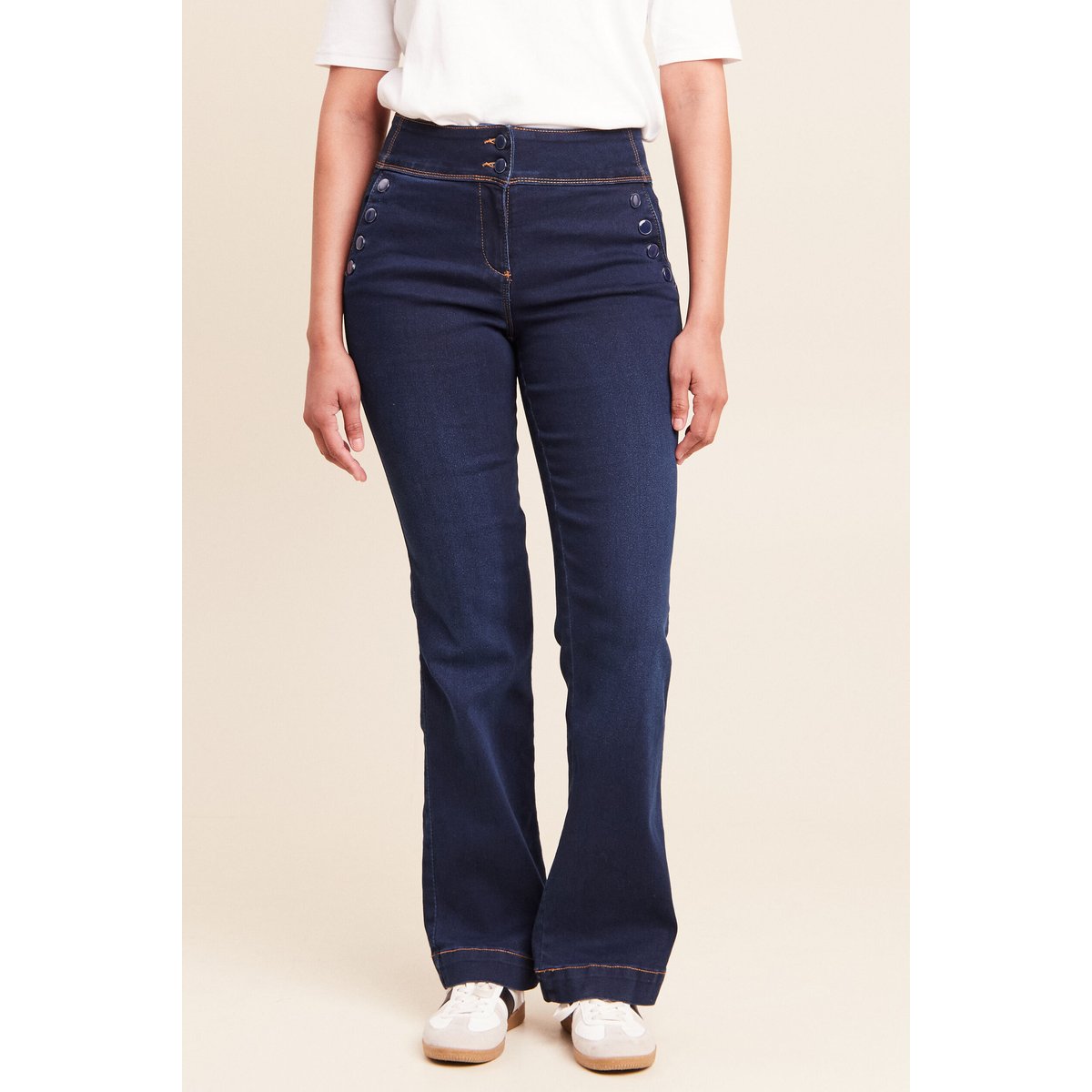 Jean bootcut taille haute denim brut, BREAL