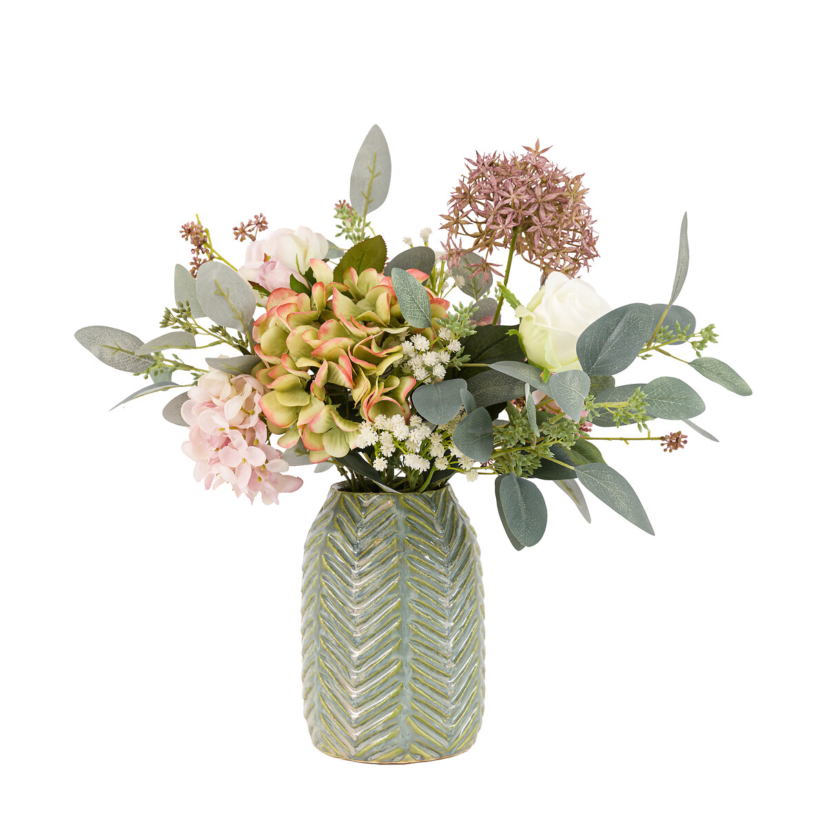 Hydrangea Arrangement in Ceramic Vase green, ÉDITÉ