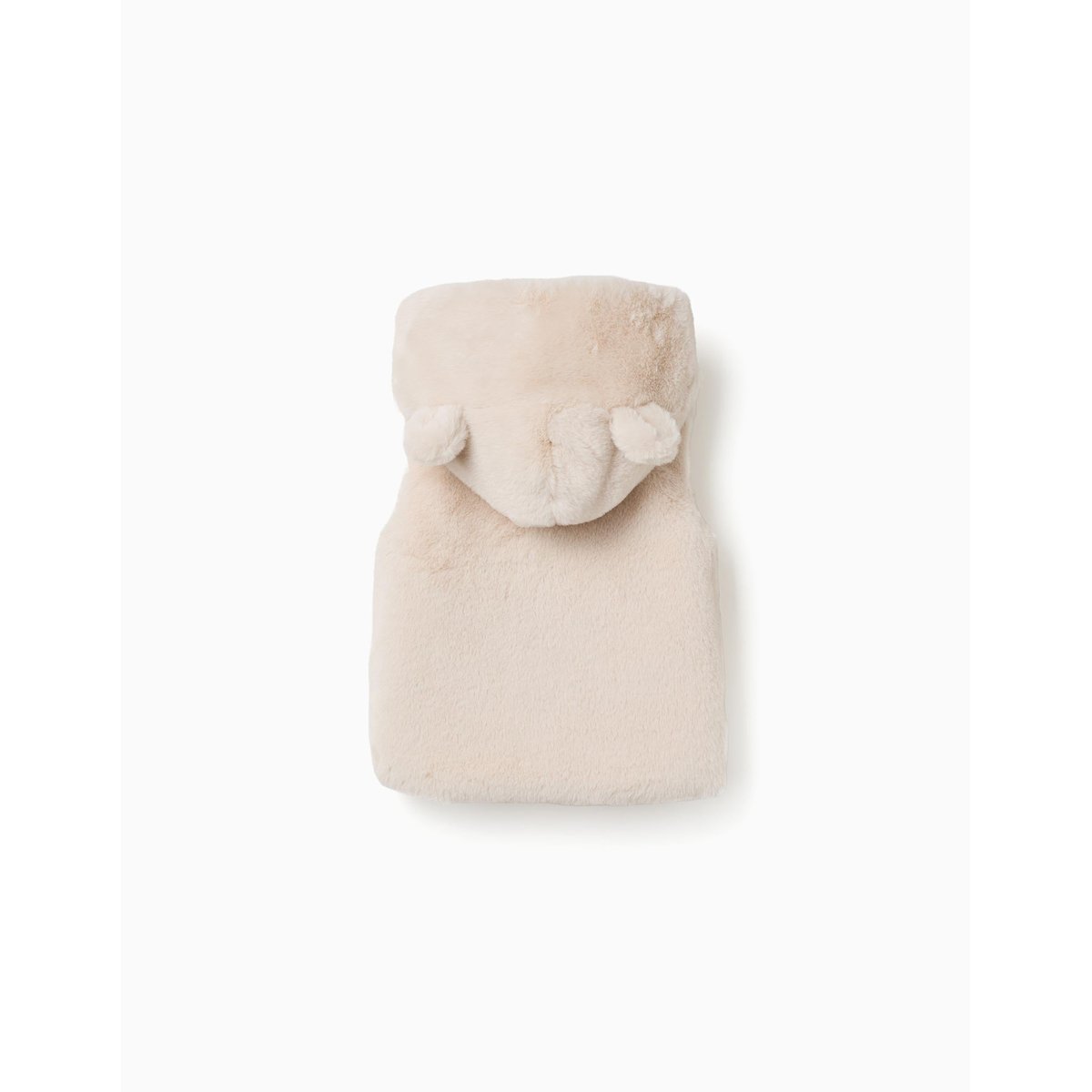 Gilet sans manches en peluche douce synthétique à capuche blanc, ZIPPY