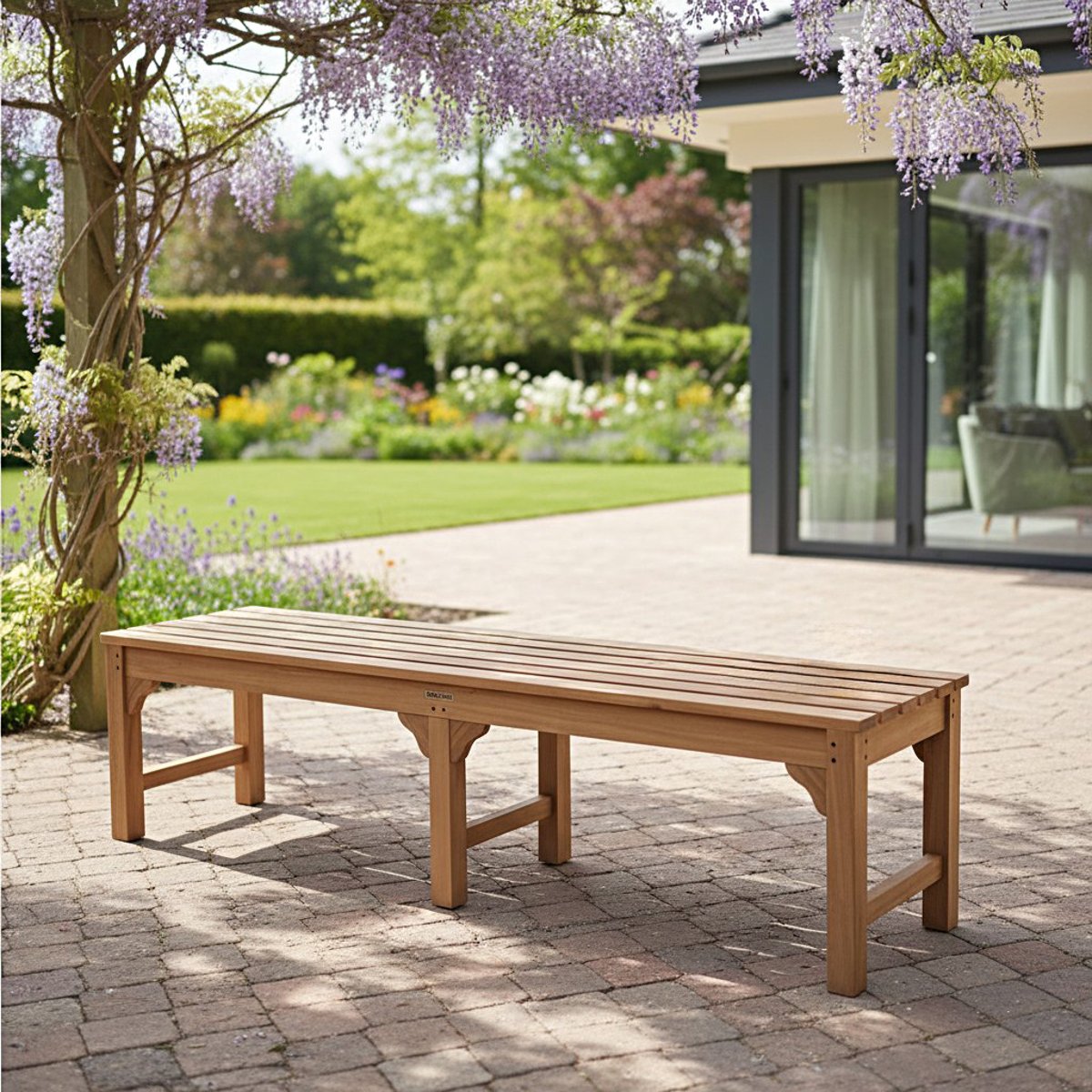 Banc en teck massif Melbourne 180 cm (sans dossier) naturel, TECK ATTITUDE