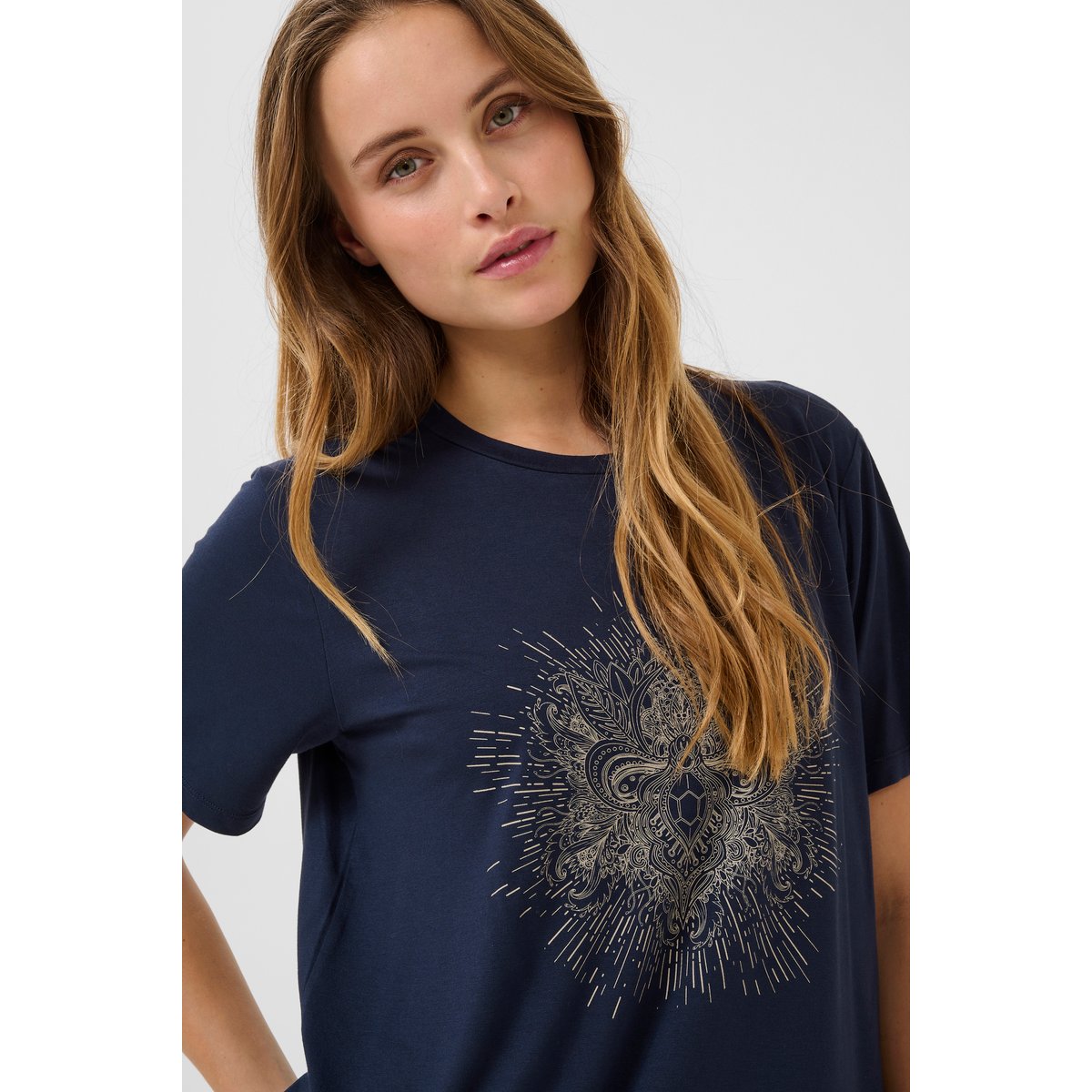 T-shirt bleu midnigth marine, KAFFE