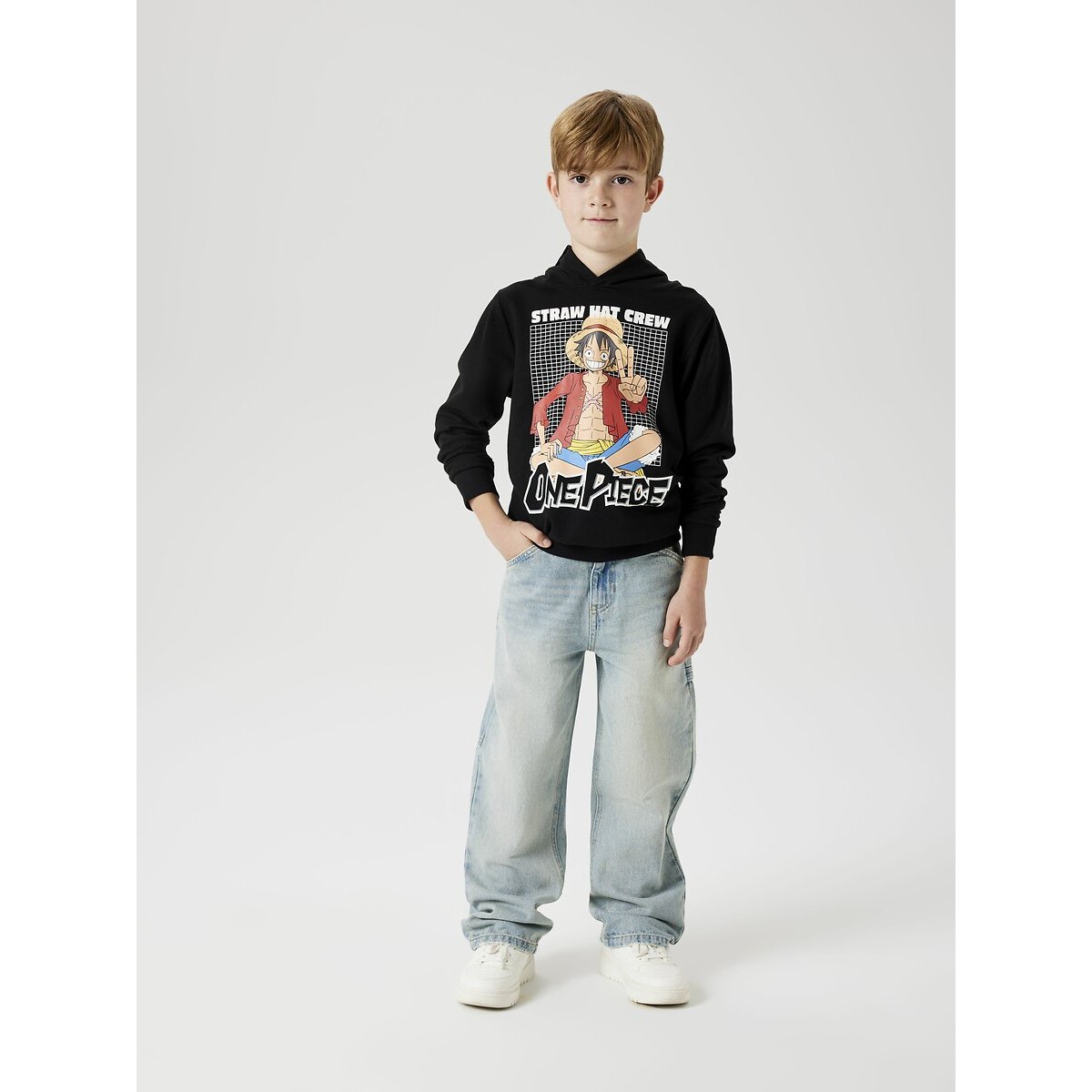Hoodie met One Piece print zwart, NAME IT