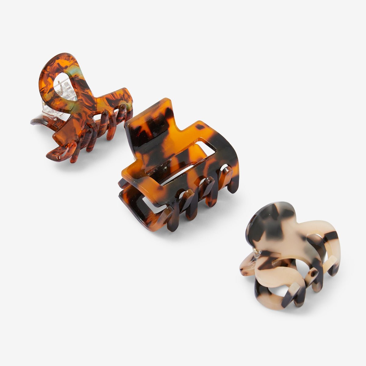 Set de 3 petites pinces à cheveux écailles marron, BALABOOSTE