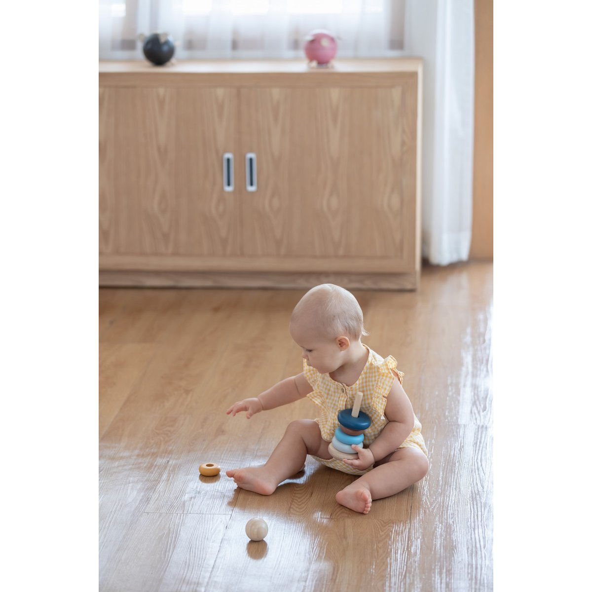 Anneaux à empiler Tendresse beige, PLAN TOYS