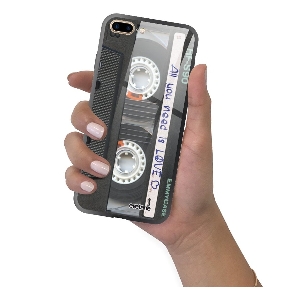 Coque soft touch glossy iPhone 7 Plus/ 8 Plus cassette, EVETANE