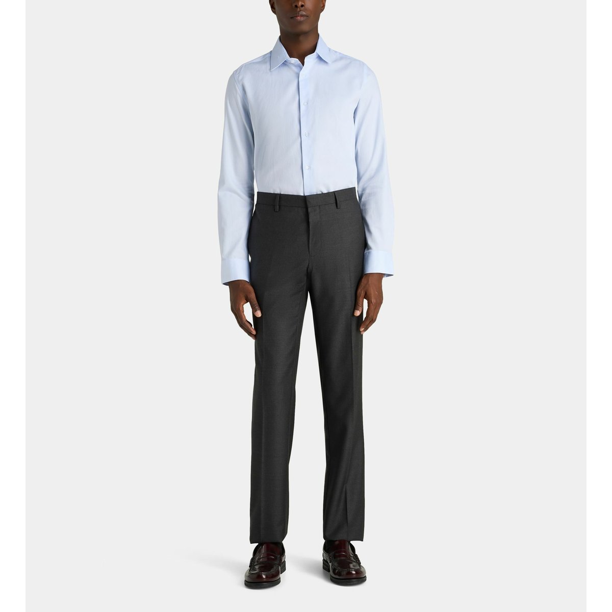Chemise ajustée msrtax en coton bio bleu clair, GALERIES LAFAYETTE