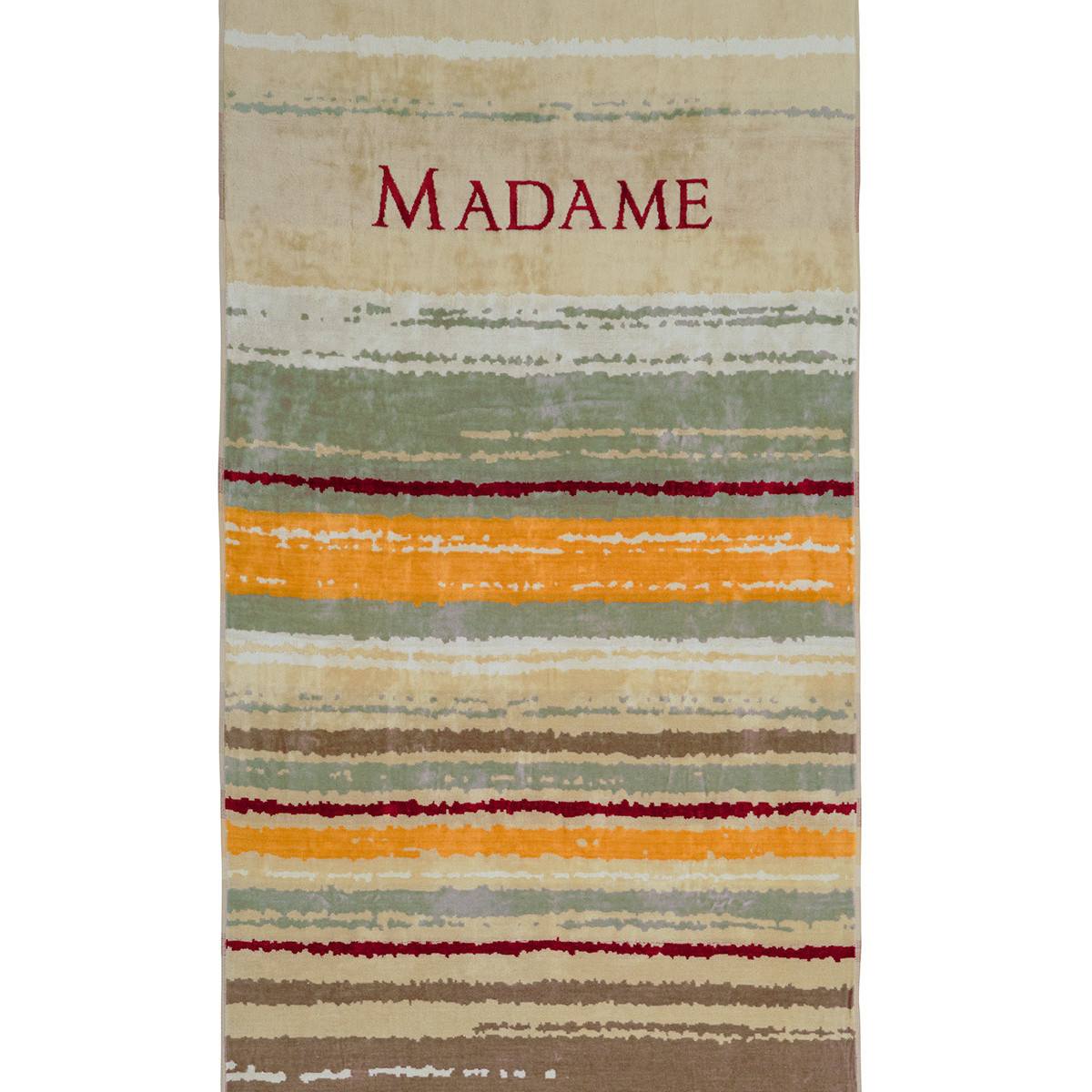 Serviette de plage velours 100x180 cm MADAME sauge, SENSEI MAISON