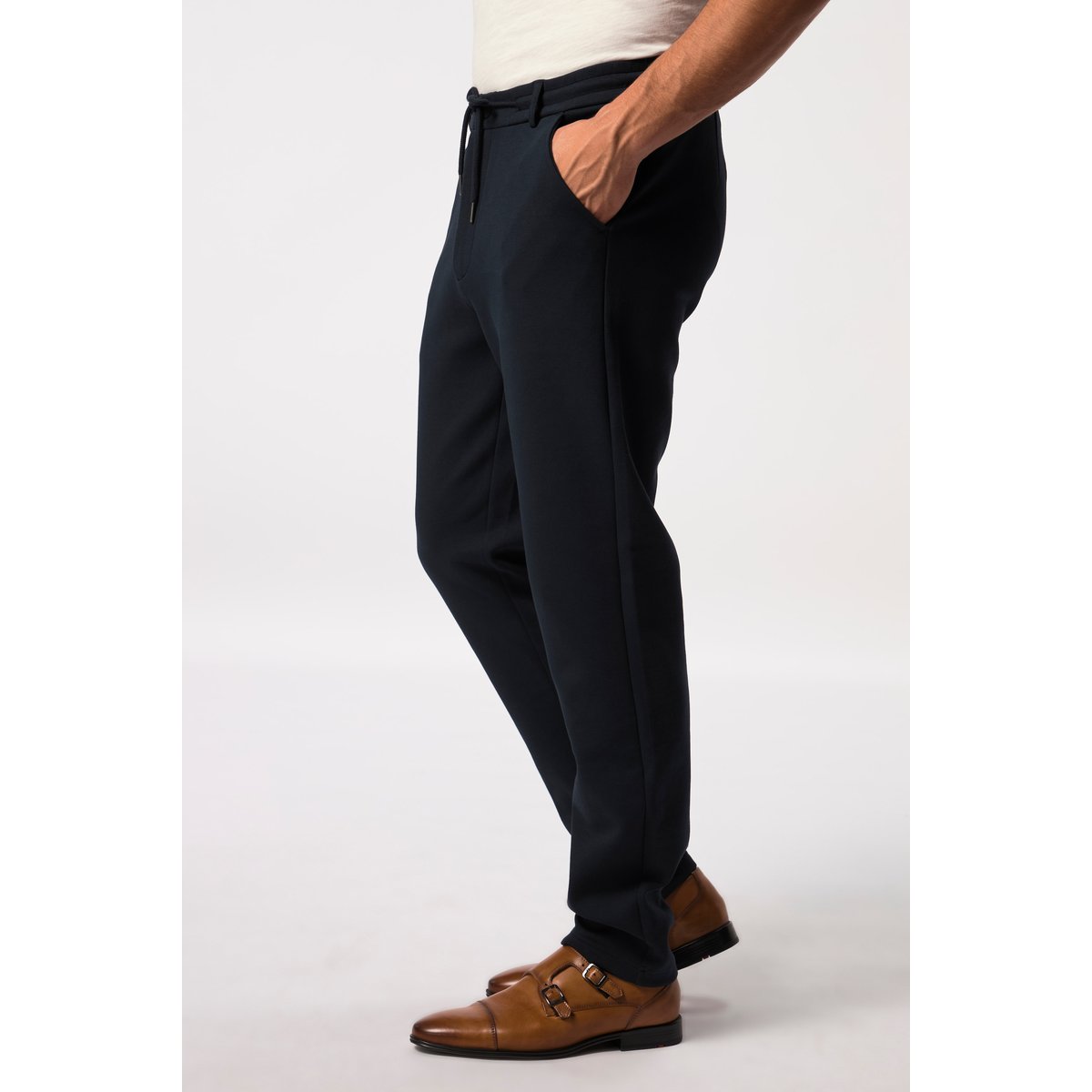 Pantalon chino en jersey bleu marine, JP1880
