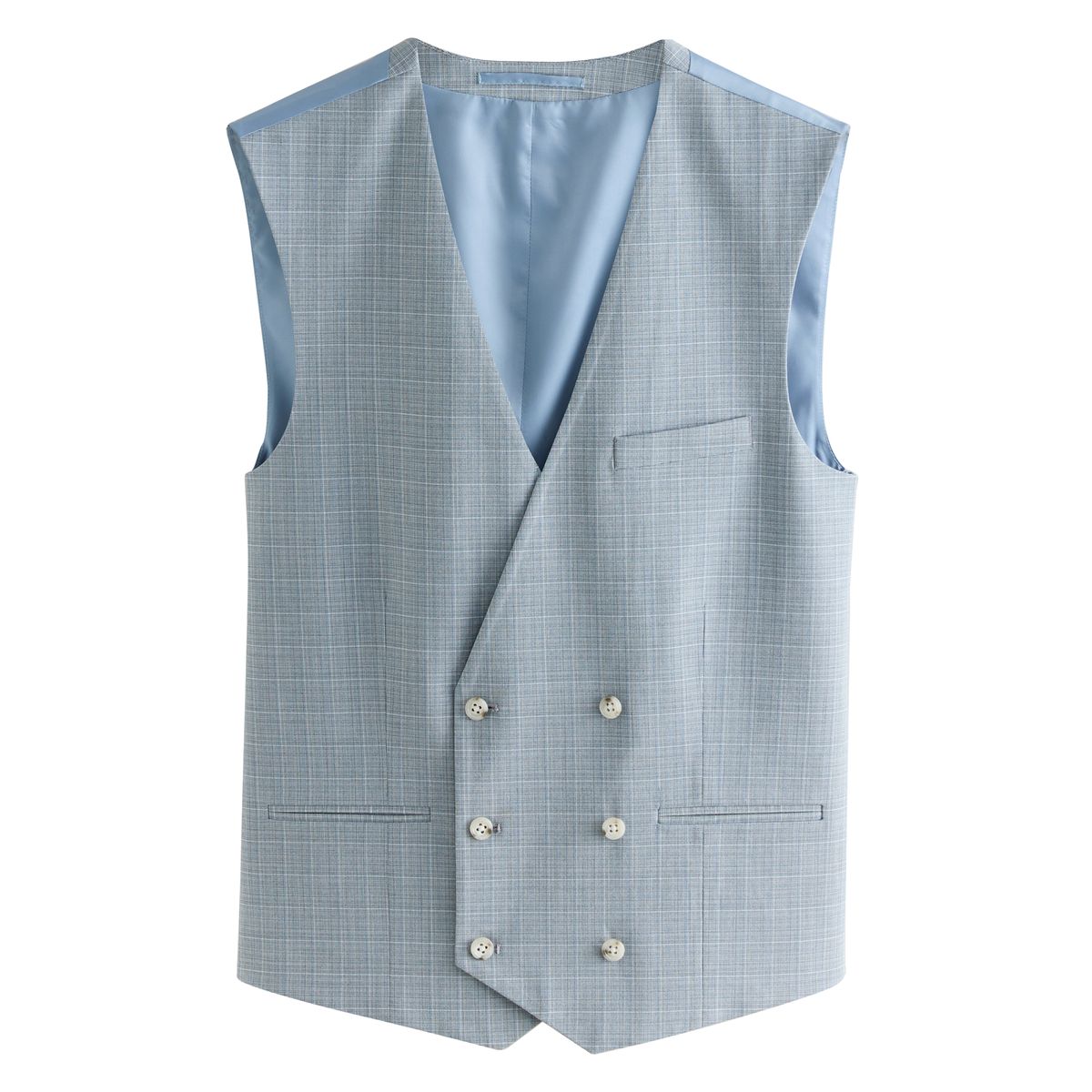 Gilet de costume aux carreaux bleu clair, NEXT
