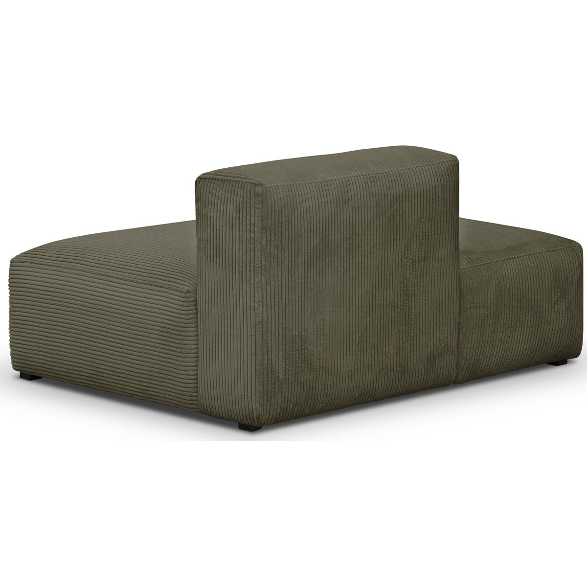 Module d'angle ouvert à gauche 2 places en velours côtelé - MODULO vert kaki, HOMIFAB