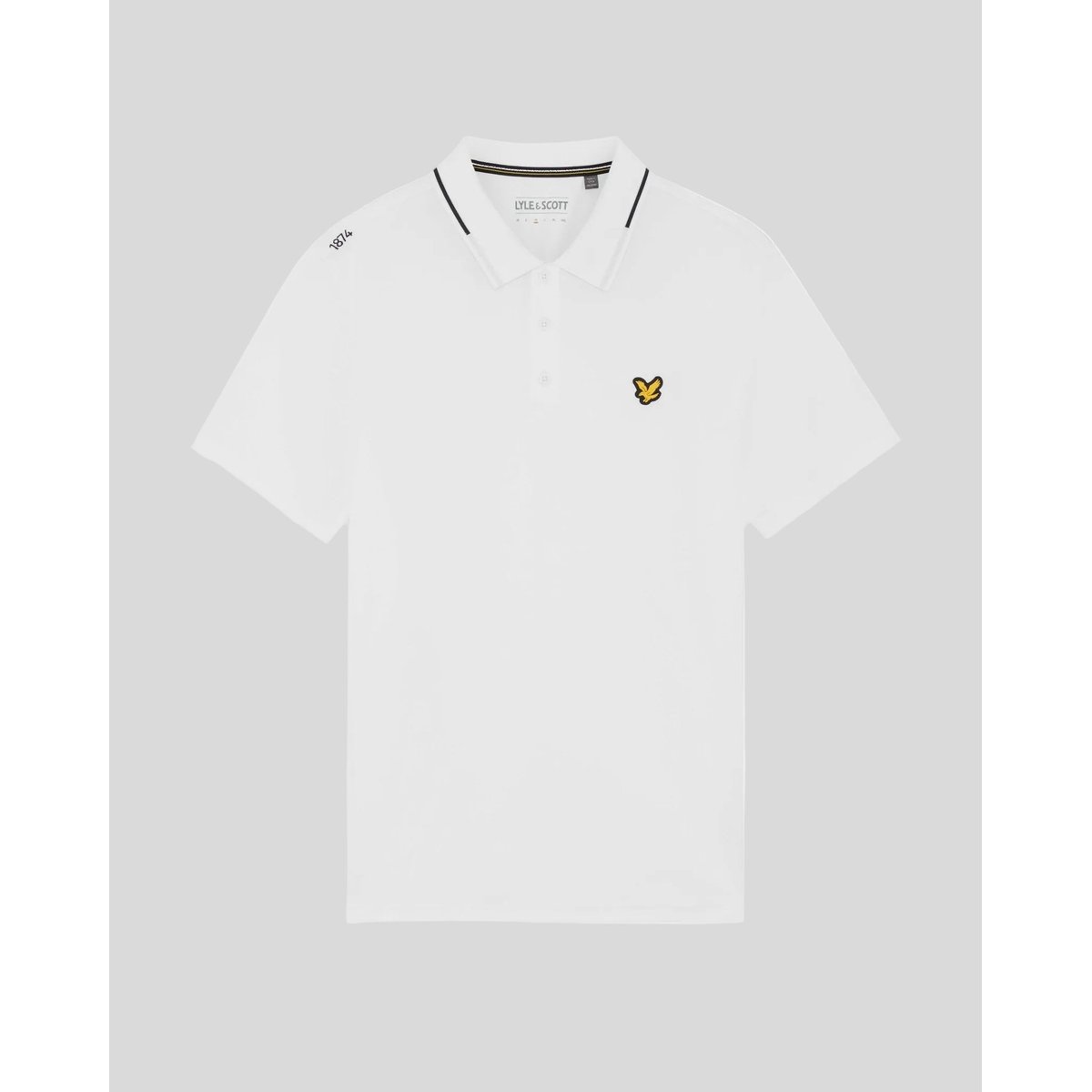 Polo à liserés contrastés technique blanc, LYLE & SCOTT