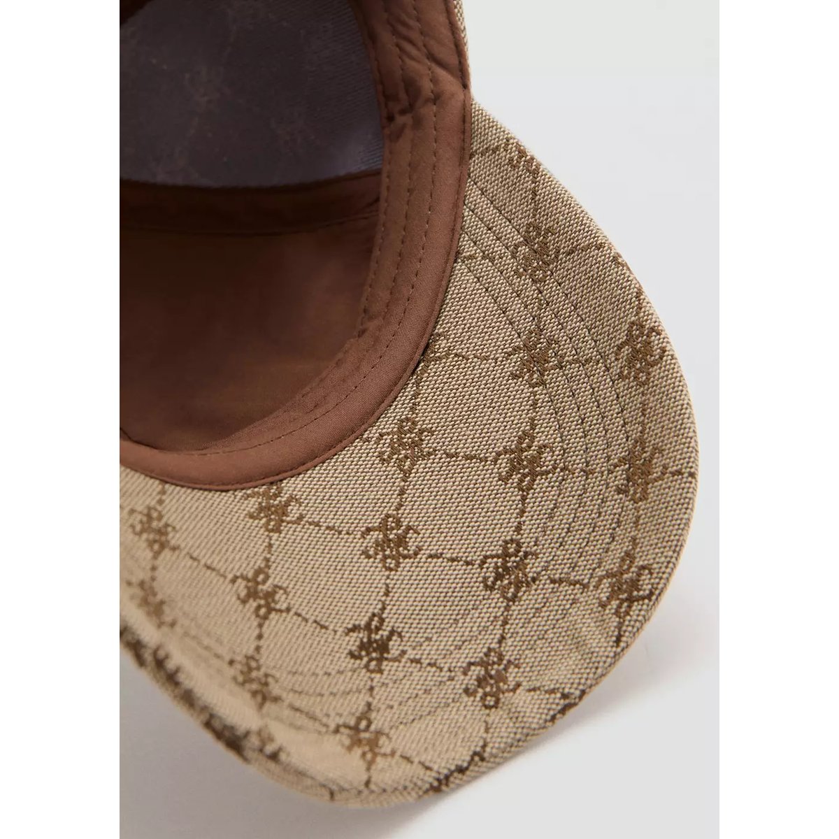 Casquette imprimée logo beige, MANGO