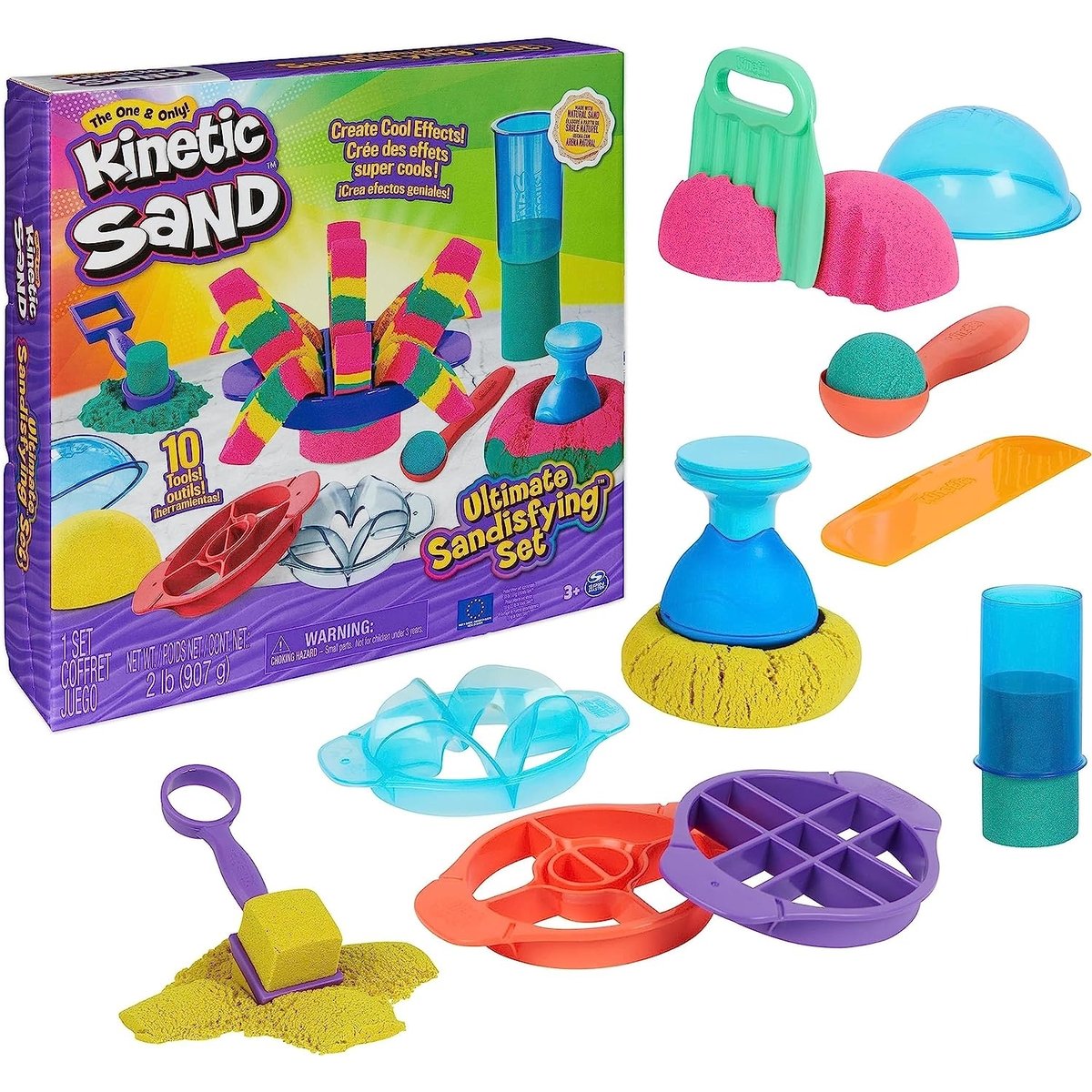 Sable kinétique Super Sandisfying Set multicolore, SPIN MASTER