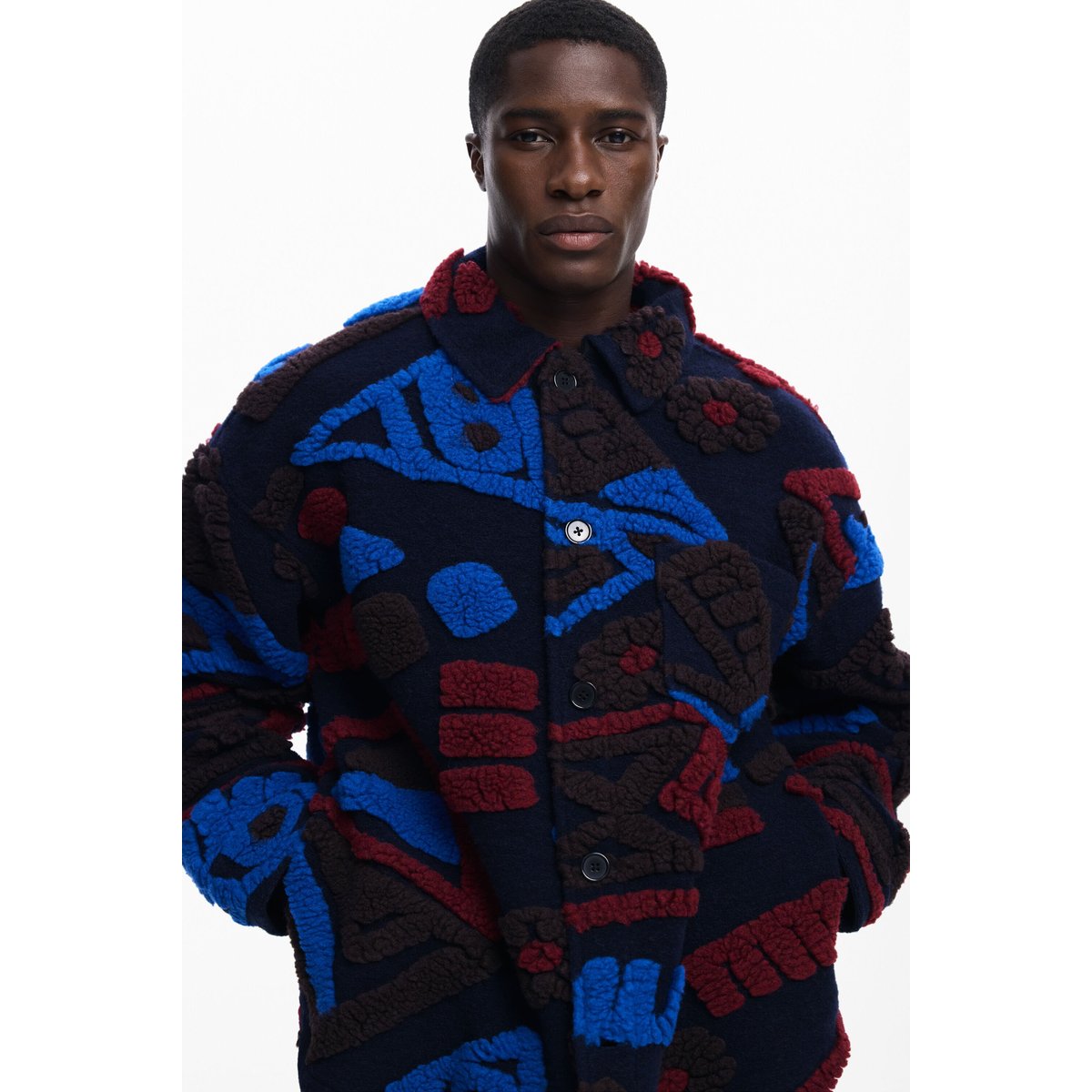 Veste ethnique à reliefs bleu, DESIGUAL