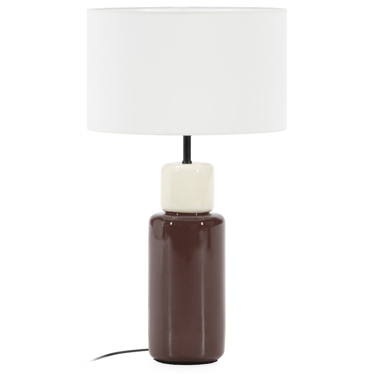 Lampe de table en résine brillante rouge foncé brillant, blanc brillant et noir, RECOLLECTION