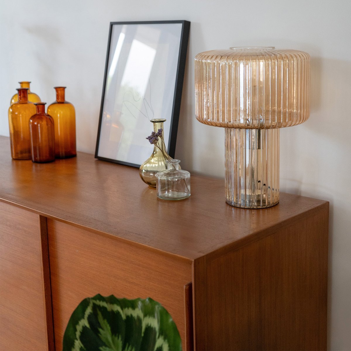 Lampe en verre cannelé - VERRA transparent, MAISON PAVANE