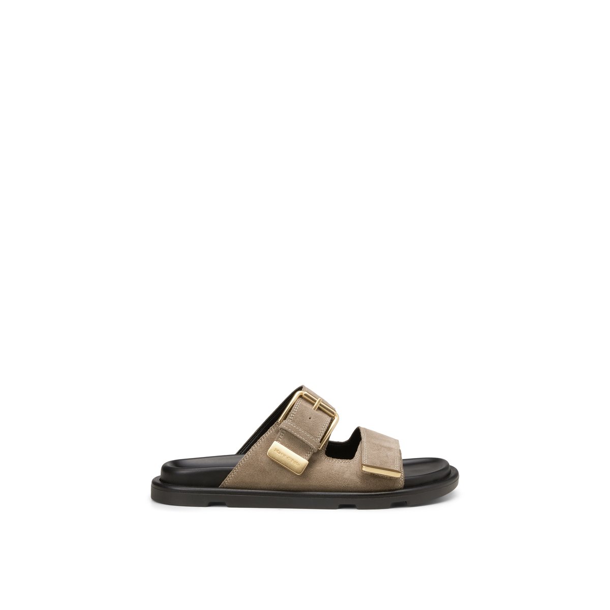 Mule en cuir de vachette velours noble grau, MARC O'POLO