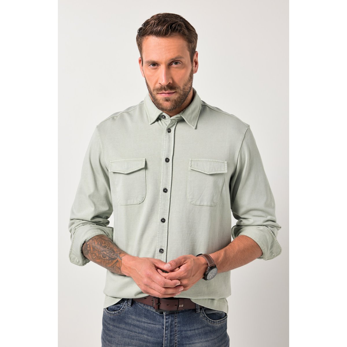 Chemise en jersey esprit vintage roseau, JP1880