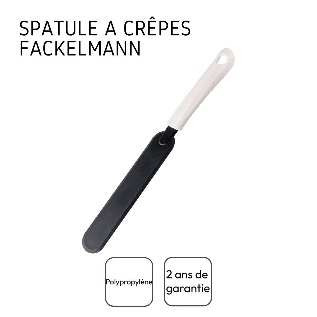 Set de 2 ustensiles de cuisine spatule crêpes ARCADALINA blanc|noir, FACKELMANN