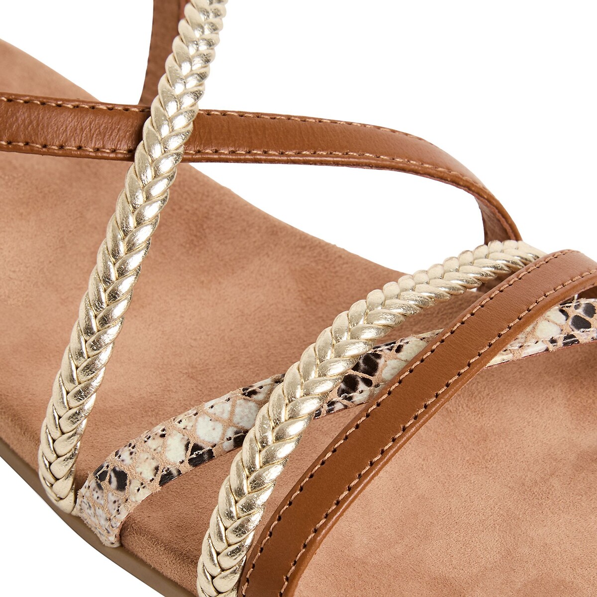 Sandali piatti multi cinturino cognac, TAMARIS