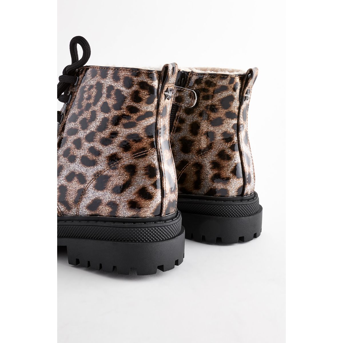Bottines avec doublure chaude pointure large marron imprimé animal, NEXT