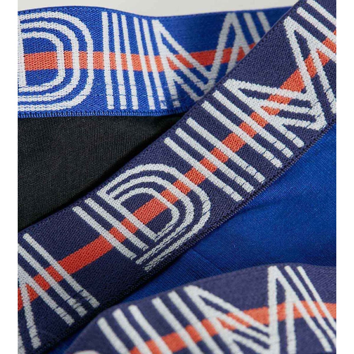 Lot de 6 boxers unis en coton bleu + noir, DIM