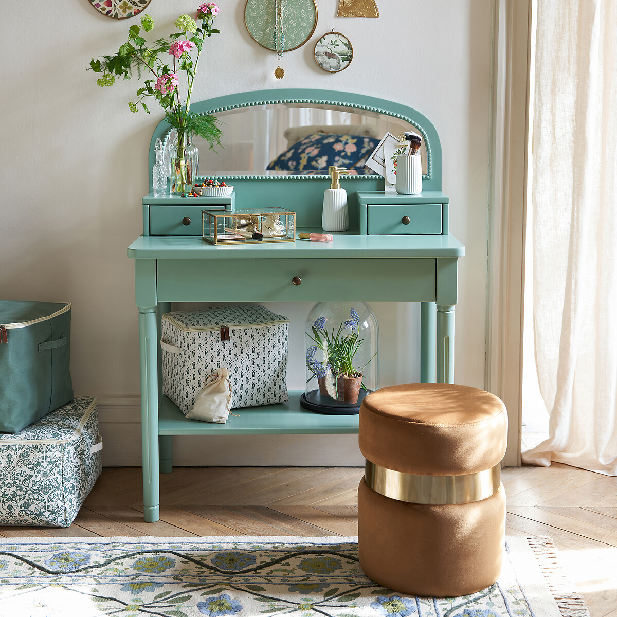 Lot de 3 housses de rangement, Sunny ecru/vert, LA REDOUTE INTERIEURS