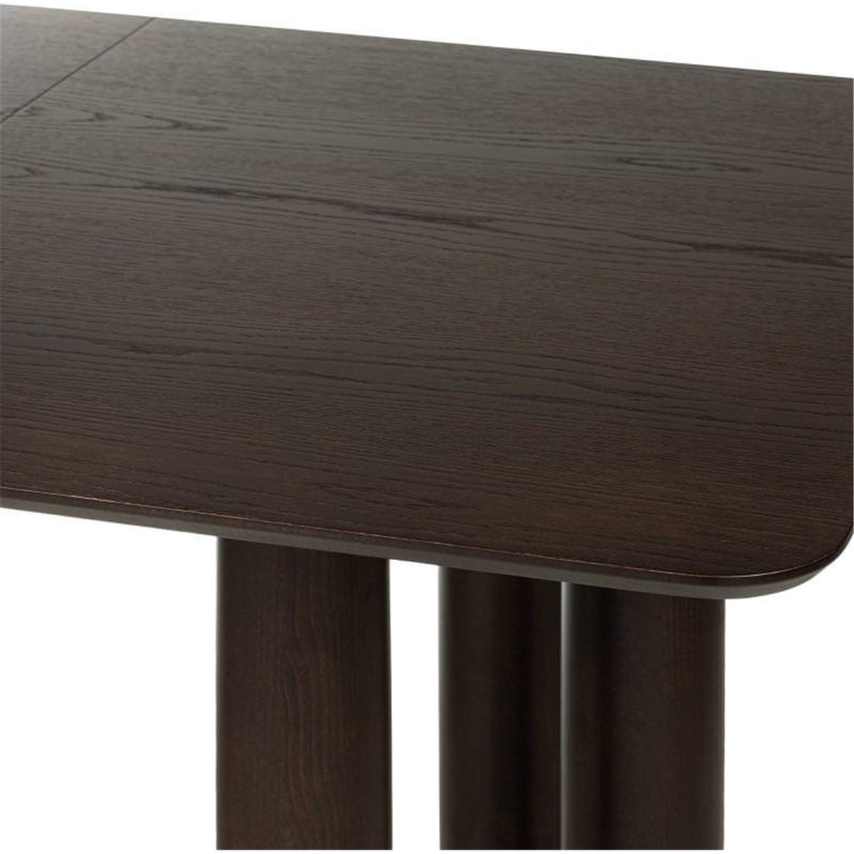 Table extensible arrondie en bois de hêtre noyer, RECOLLECTION