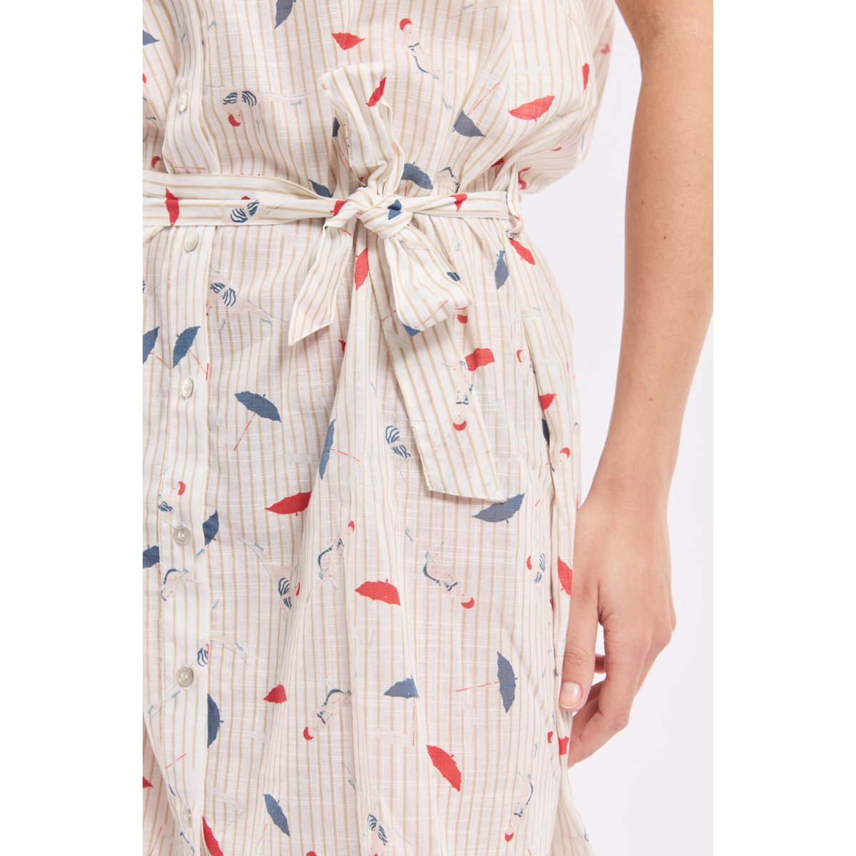 Robe chemise en coton PARASOLS imprimé parasols et baigne, ARMOR-LUX