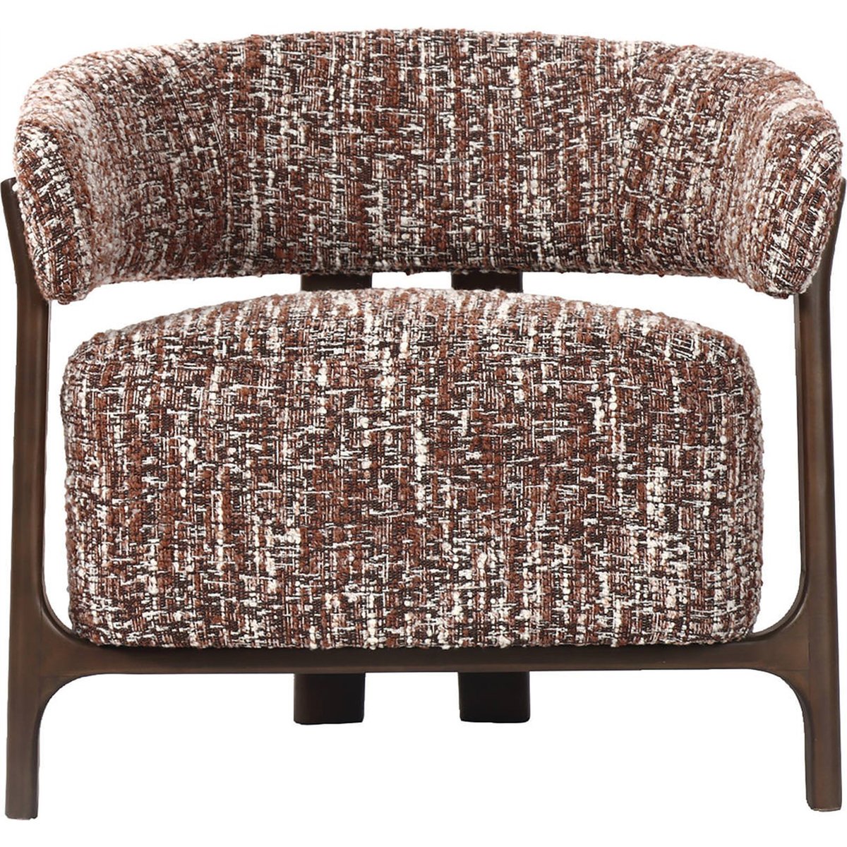 Fauteuil lounge en tissu texturé noisette, RECOLLECTION