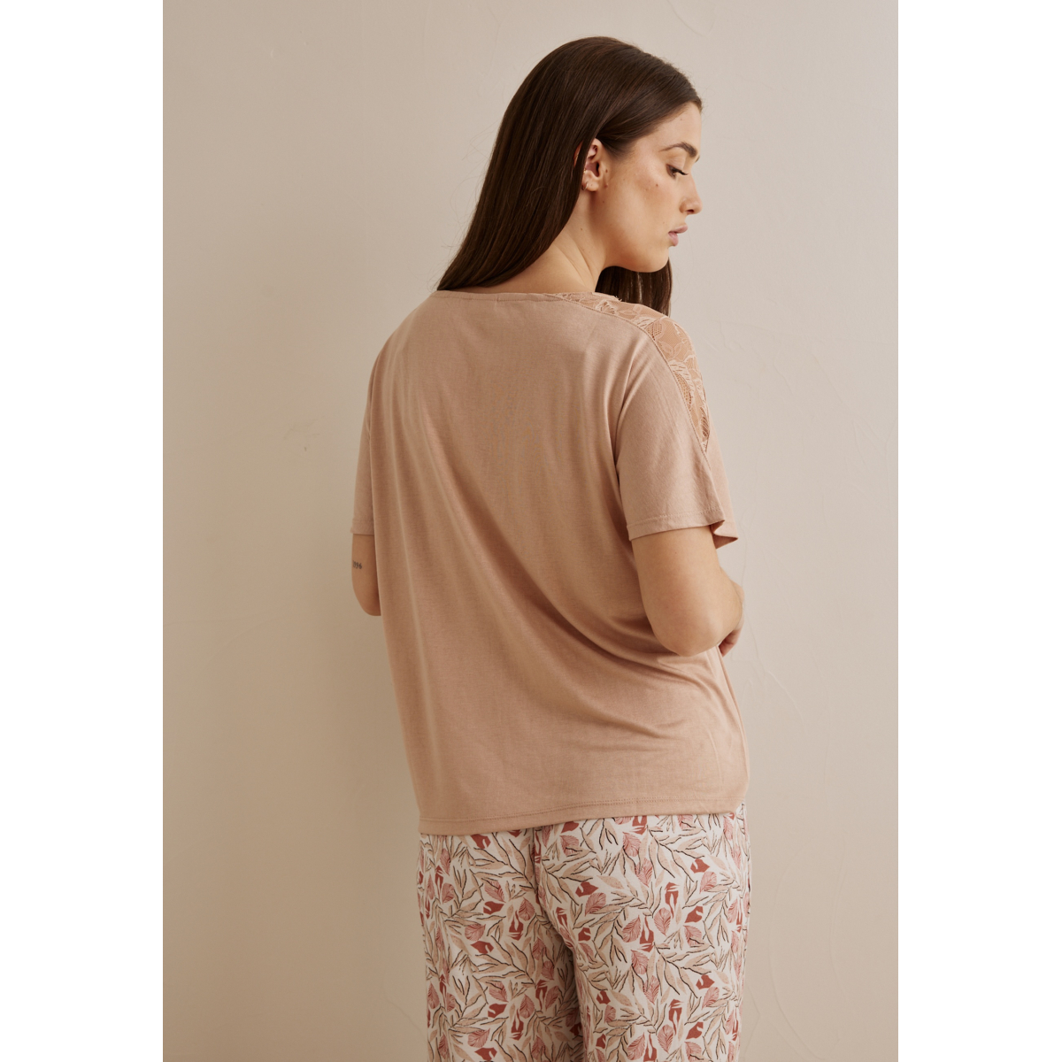 Top manches courtes DILIA beige, VARIANCE