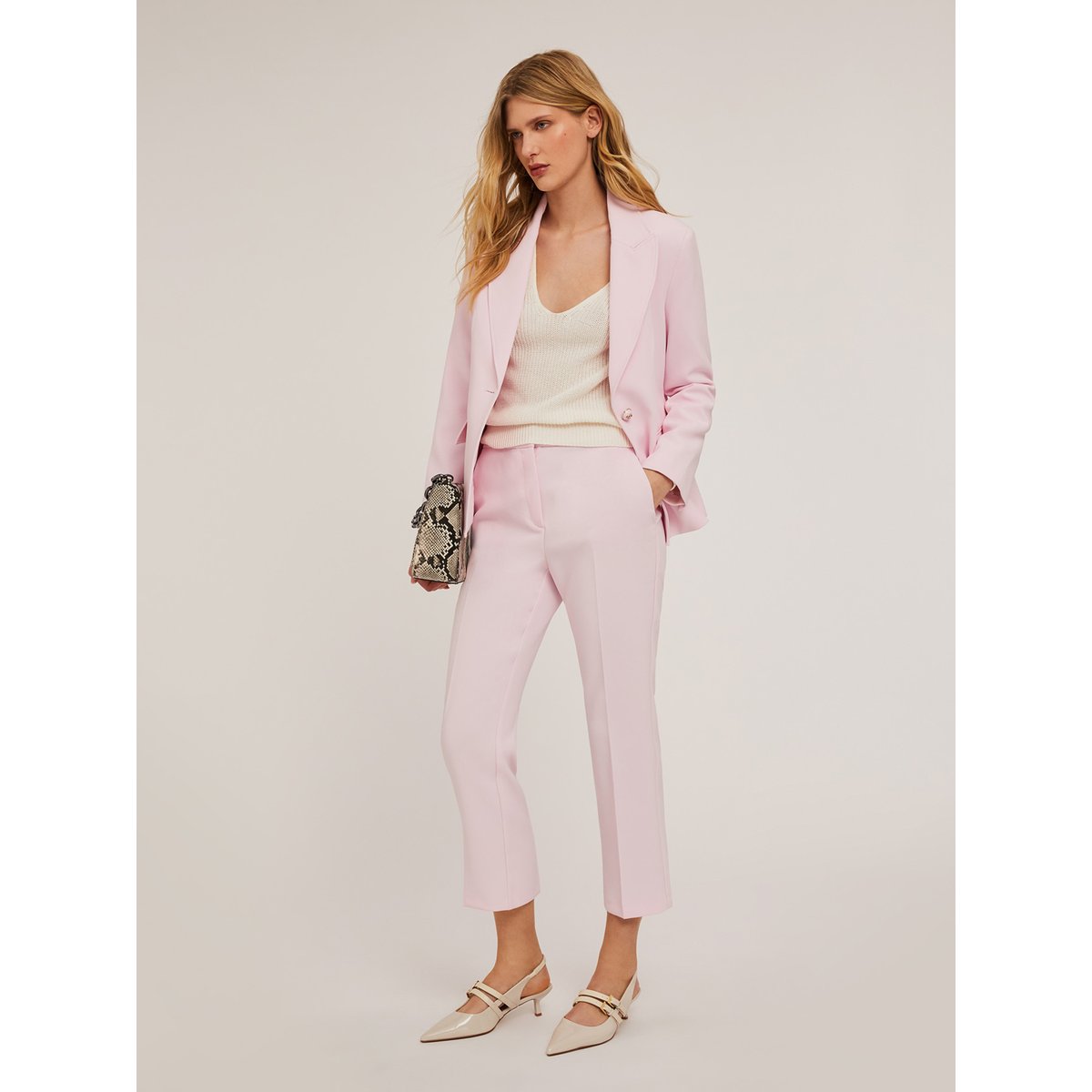 Pantalon classique avec pli repassé rose, MOTIVI