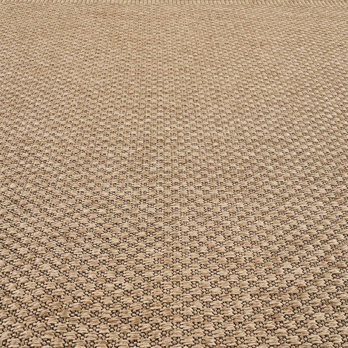 Tapis extérieur, motif faux uni, style kilim, LYN13 REZA 5 beige, marron, UN AMOUR DE TAPIS