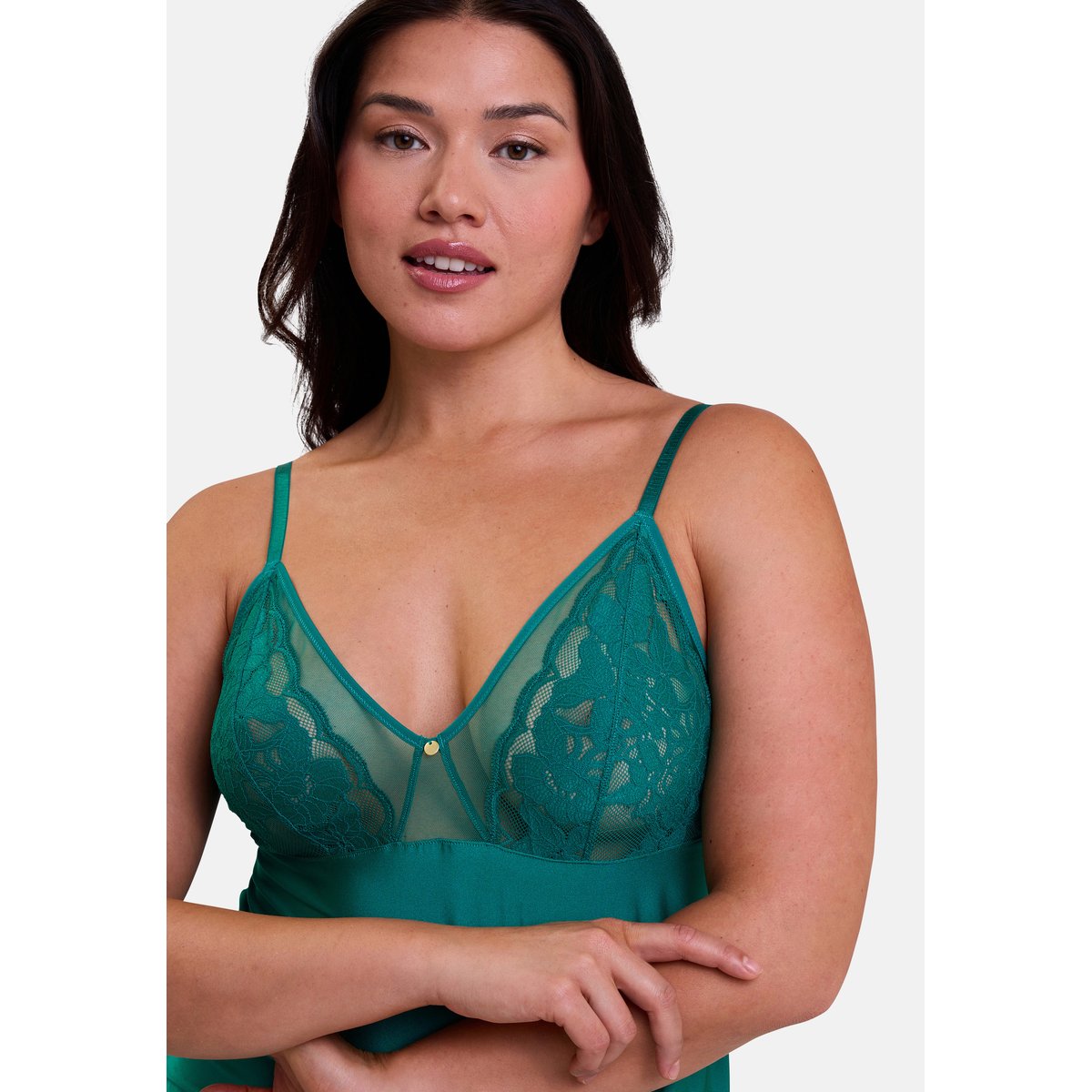 Nuisette sans armatures Romance  vert emeraude, SANS COMPLEXE