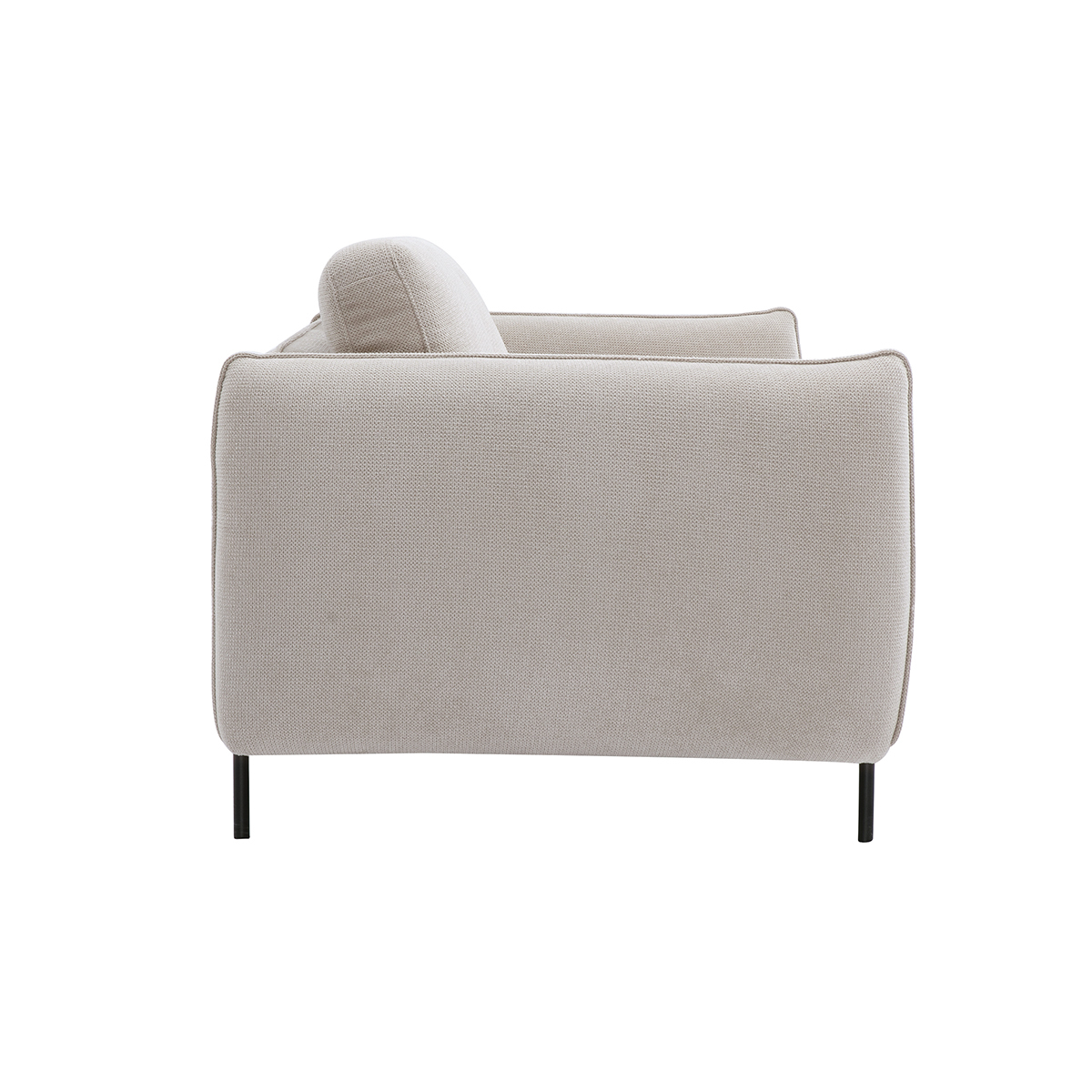 Canapé design 3 places en tissu chenille beige et métal noir TODD beige, MILIBOO