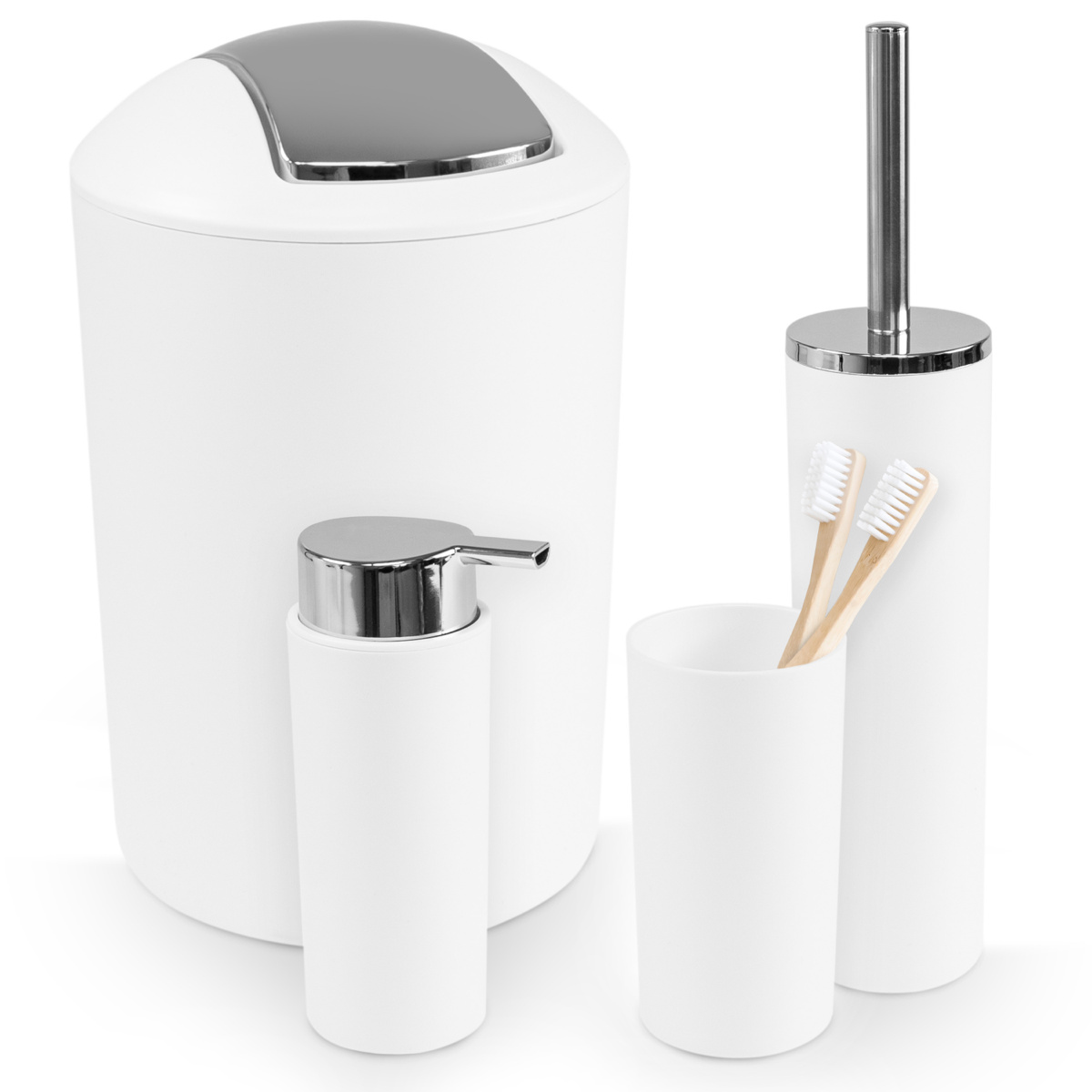 Ensemble accessoires de salle de bain CALVO blanc, WENKO