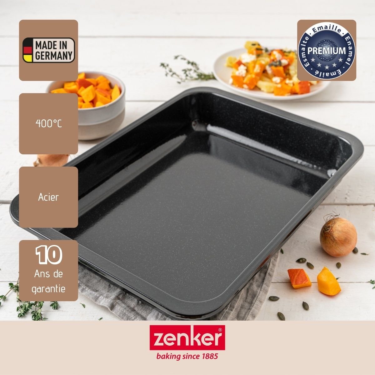 Ensemble de 2 Plats rectangulaire XXL 40 x 29 cm SPÉCIAL COOKING noir, ZENKER