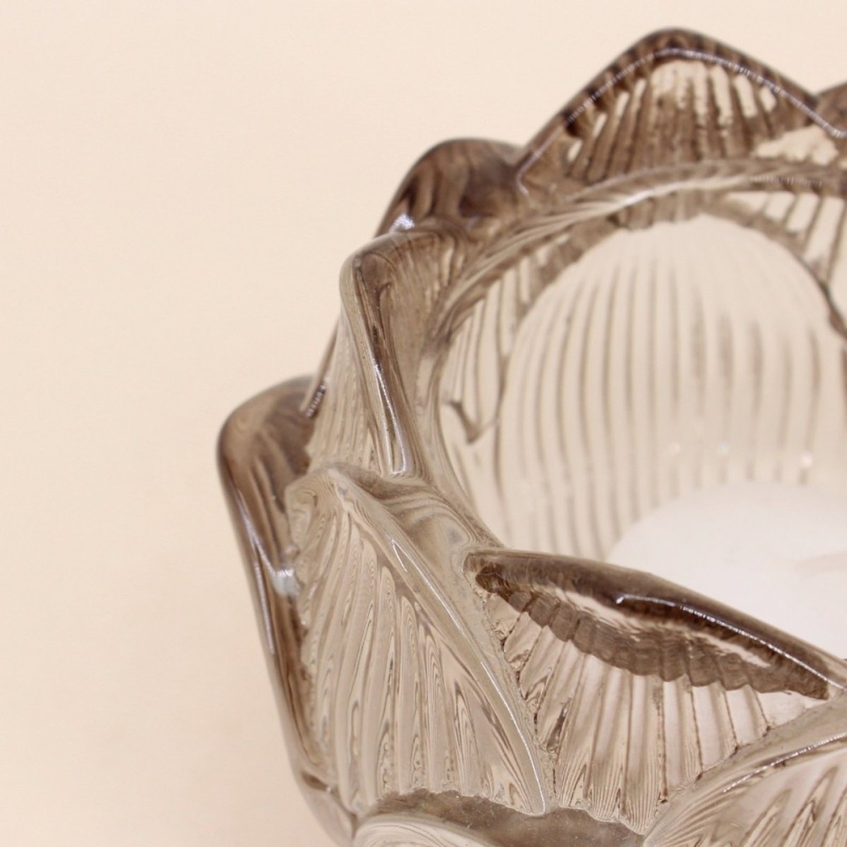 Photophore en verre forme fleur 11cm rose, ORNAMI