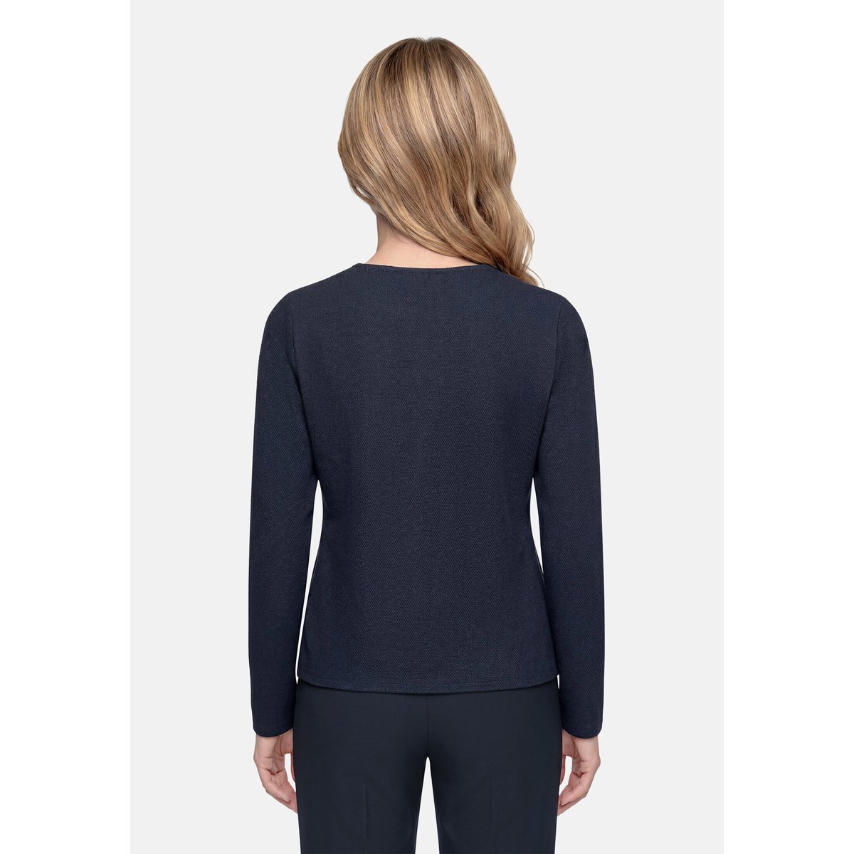 Cardigan façon t-shirt avec structure patch dark blue/cream, BETTY BARCLAY
