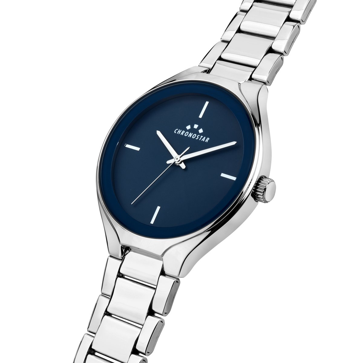 Montre DESIGN bleu, mat, CHRONOSTAR