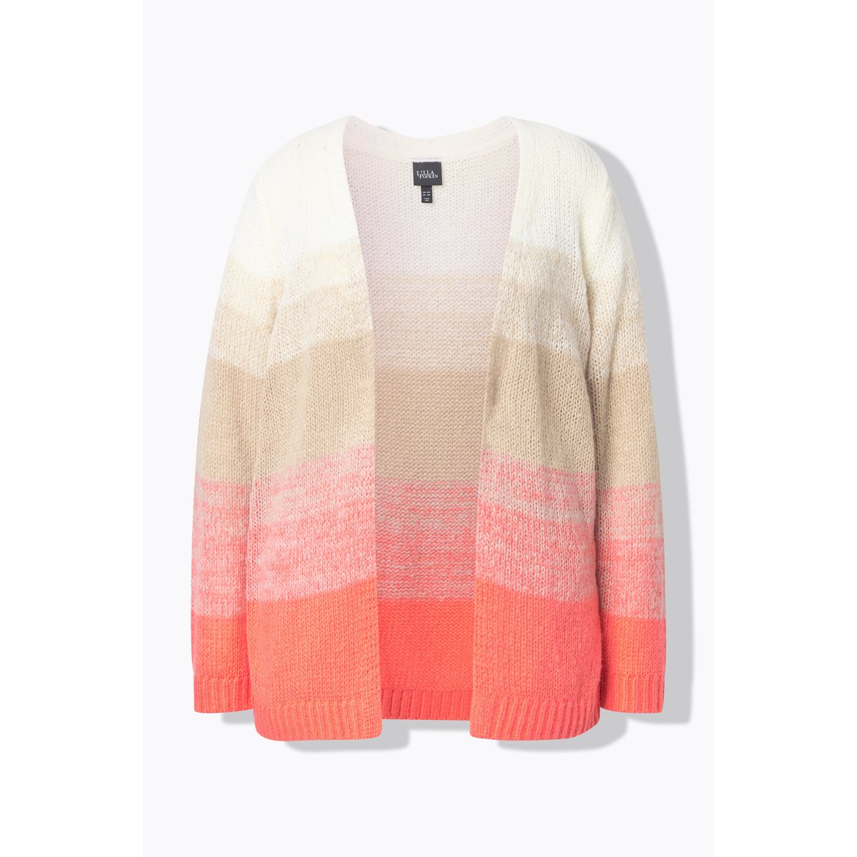Cardigan encolure en V et manches longues corail, ULLA POPKEN
