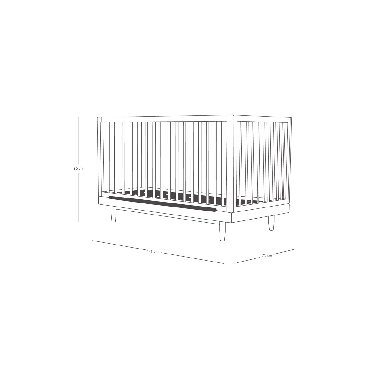 Lit bébé évolutif en chêne massif PURE bois clair, NOBODINOZ