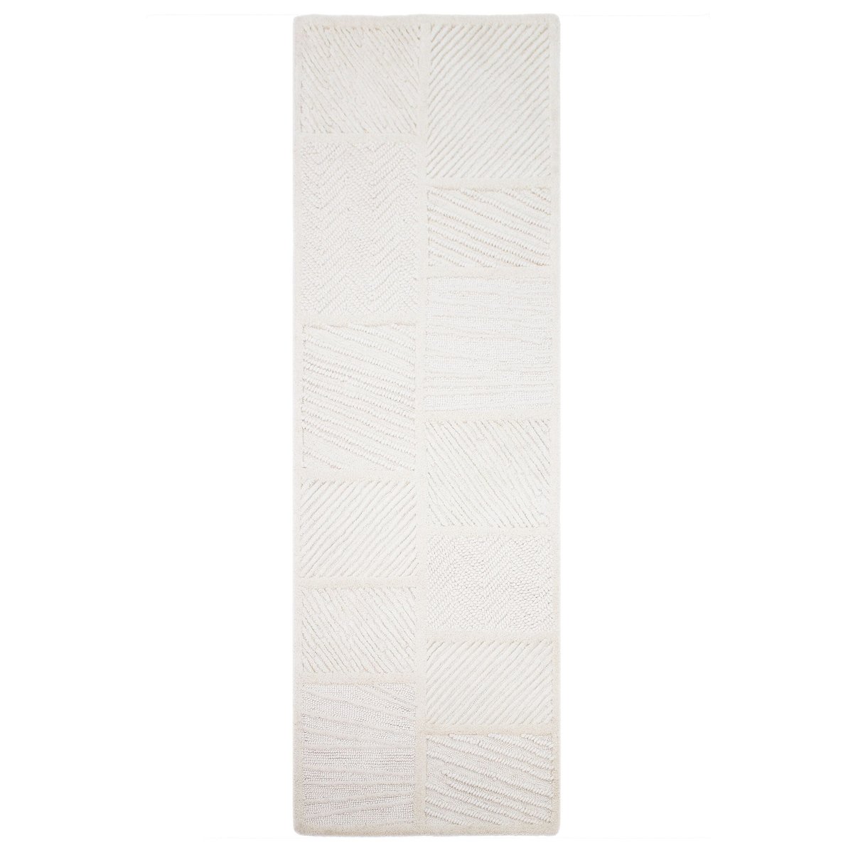 Tapis en laine de couloir BLOCKS RELIEF blanc, FLAIR RUGS