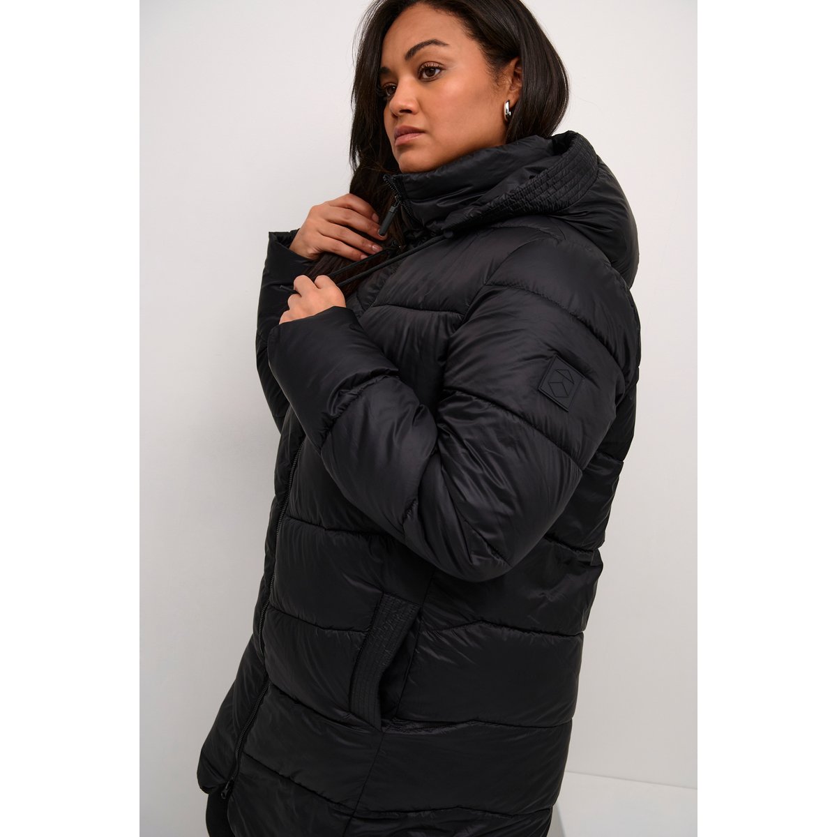 Manteau noir black deep, KAFFE CURVE