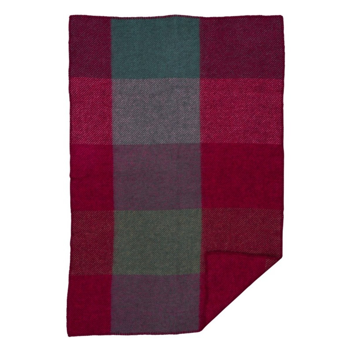 Petit plaid laine d'agneau brossée carreaux  GOTLAND MINI rose, KLIPPAN